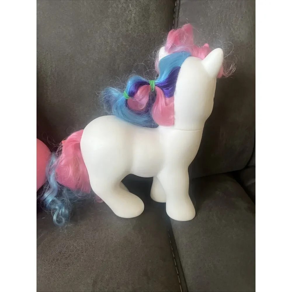 (2) My Little Pony 9” White / Pink Unicorn Hair Luna Moon Horse Hasbro